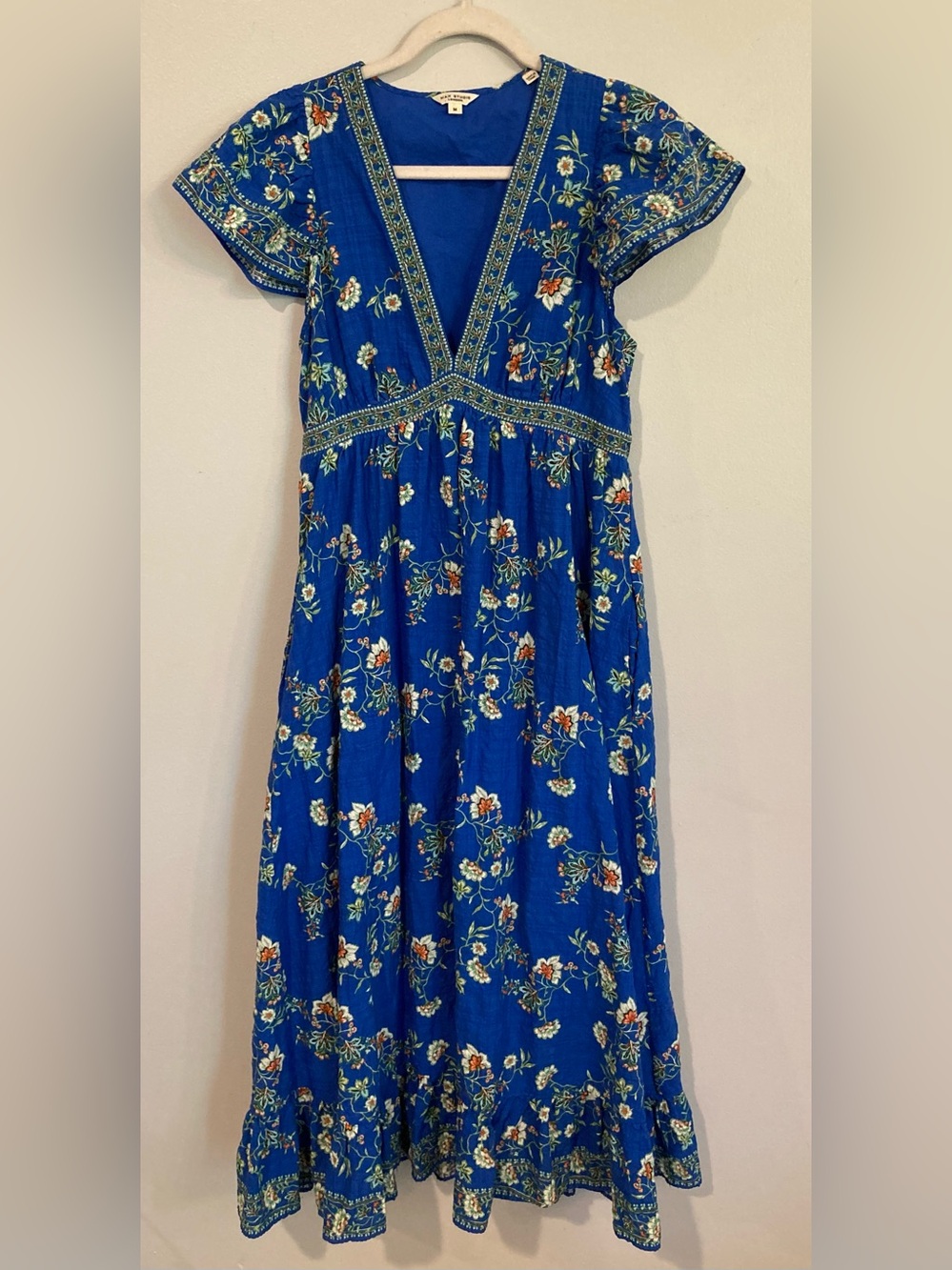 Max Studio London Women’s Floral Blue Maxi Dress